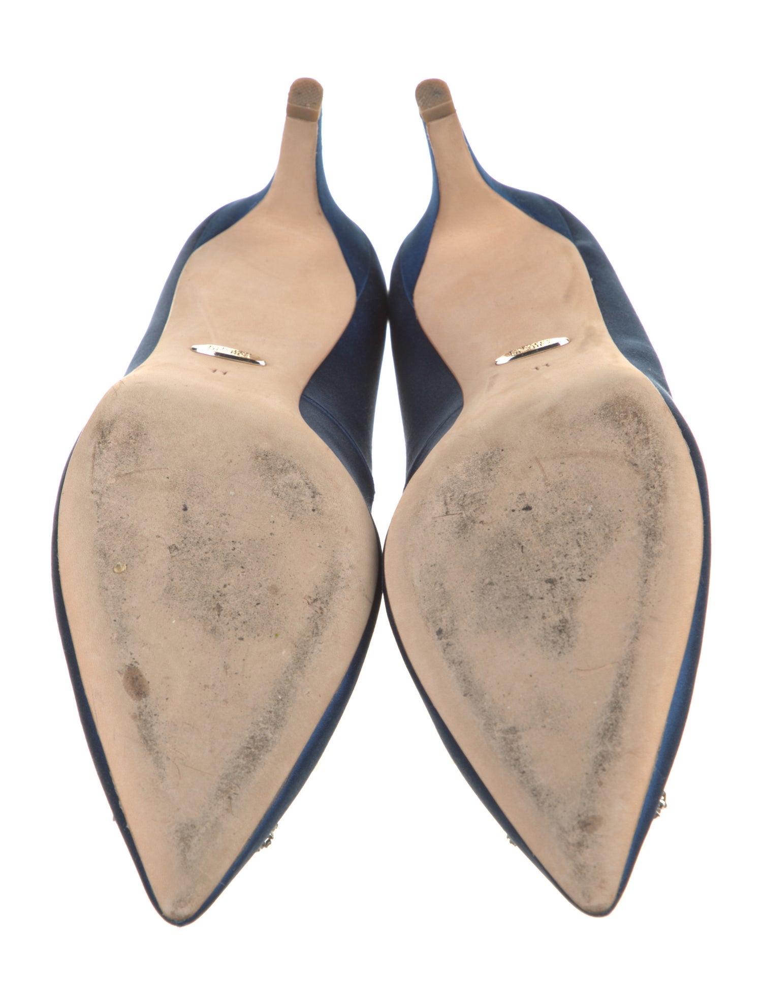 Badgley Mischka Satin Crystal Embellishments Pumps